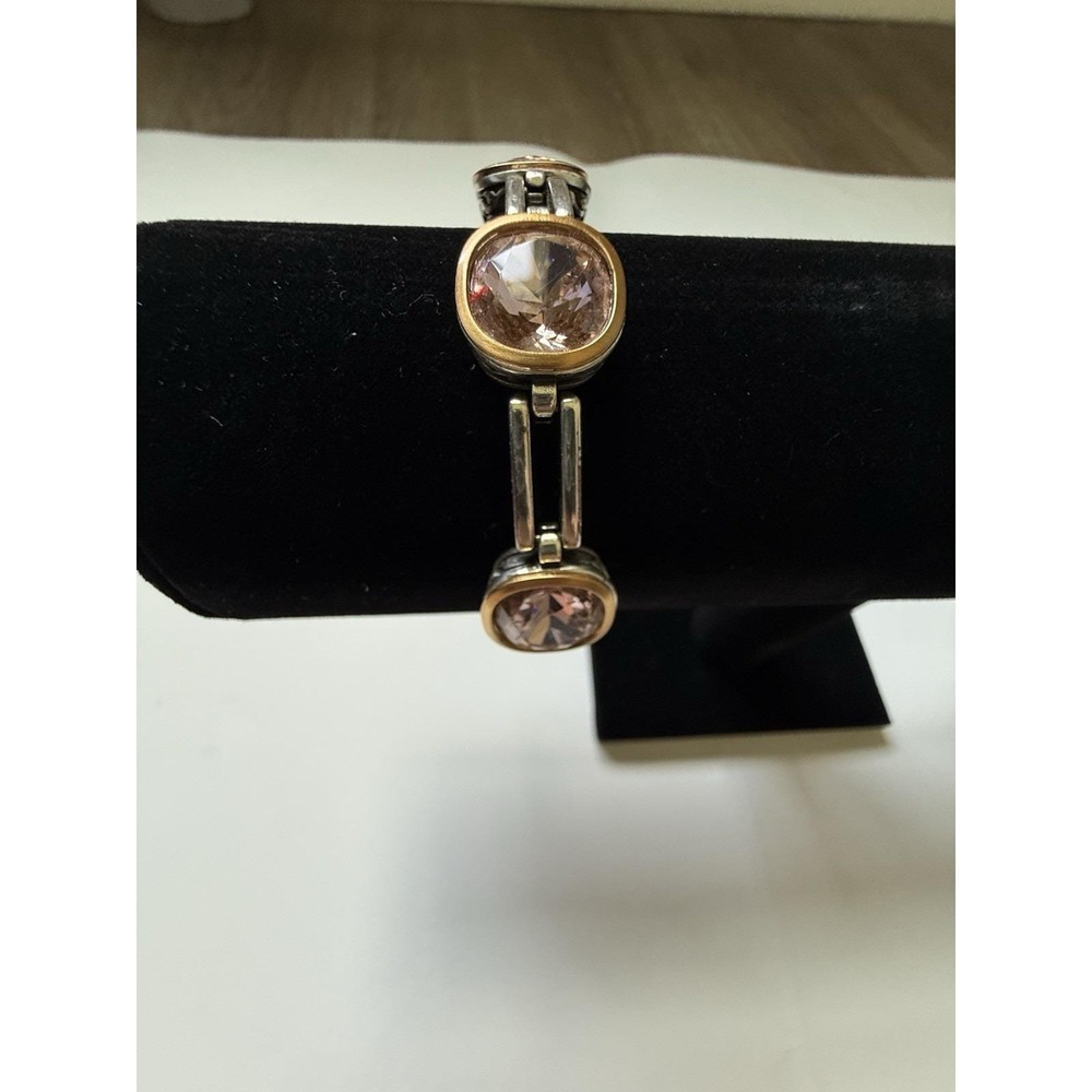 Brighton Venusian Silver And Gold Tone Swarovski Crystal Bracelet